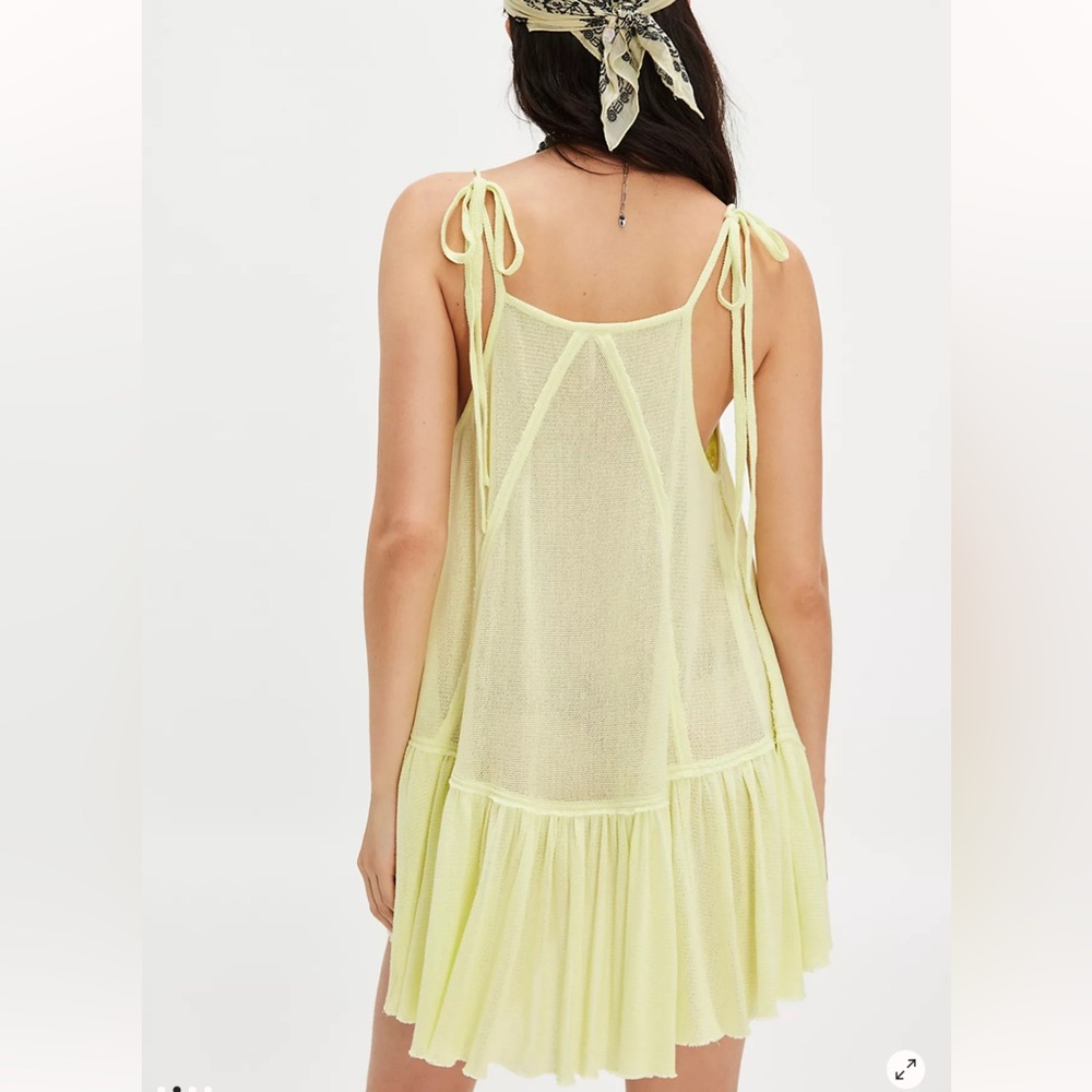 Free People Calipso Tank Longline Crochet Ruffles Tunic Coverup Dress L - Picture 2 of 8